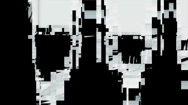 A black pixel art vector illustration of an urban city skyline silhouette featuring building icons and architecture symbols for business computer design