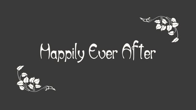Happily Ever After &ndash; Art Nouveau Floral Wedding Title (Alpha Channel)
