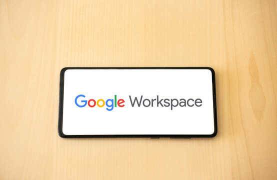 Google Workspace logo on a screen. Link&ouml;ping, &Ouml;sterg&ouml;tland, Sweden. 03-10-2026