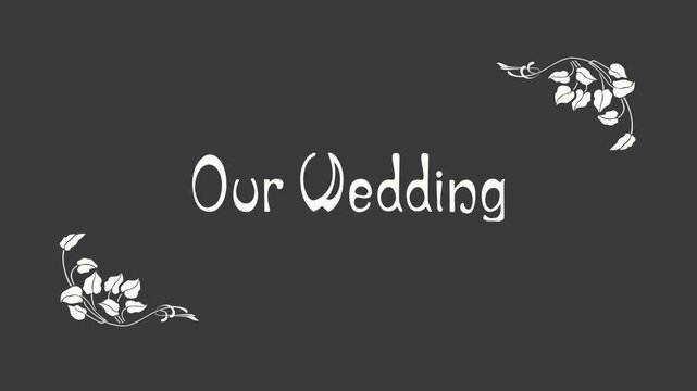 Our Wedding &ndash; Art Nouveau Floral Wedding Title (Alpha Channel)