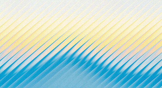 Abstract diagonal blue and yellow gradient pattern with rippling wave lines creating dynamic striped geometric texture