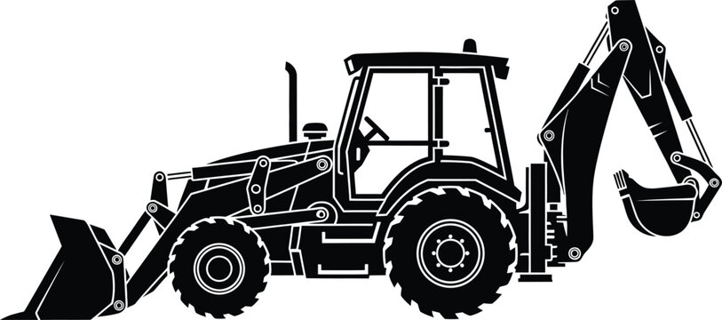 Heavy-duty backhoe loader in action on a construction site.
