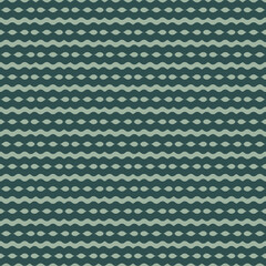 Fototapeta premium Seamless Teal Wavy Stripe Pattern with Organic Oval Shapes, Minimal Geometric Abstract Background for Textile and Surface Design