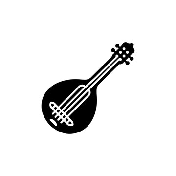 Minimal Vector Dombra &ndash; Traditional Folk Music Instrument Icon