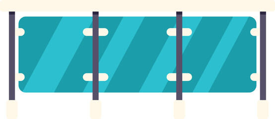 Fototapeta premium Balcony glass railing protecting outdoor area with transparent barrier