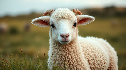 Fototapeta premium Young sheep lamb created with