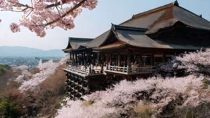 japanese temple in spring