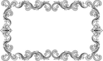 A filigree heraldic crest motif floral pattern border frame. Original design in a vintage style. © Christos Georghiou