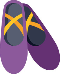 Purple ballet slippers highlighting elegance, dance, and creative movement © anatolir