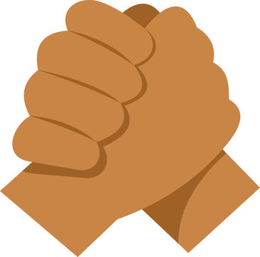 Two hands interlocking, symbolizing unity, team strength, and cooperation