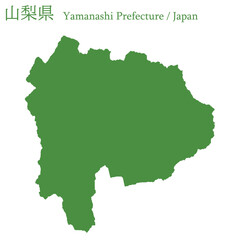 イラスト素材：日本地図　山梨県ベクターイラストマップ