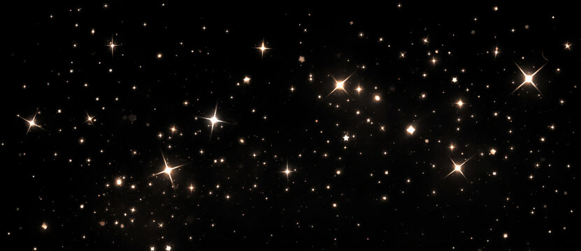 Golden glitter sparkle star light particles festive effect png overlay element