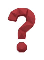 Low-Poly Question Mark, isolated on a transparent background