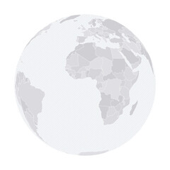 Obraz premium Customizable Equatorial Wireframe Globe - Orthographic Projection