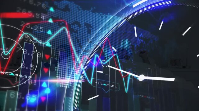 Animation of data processing over clock