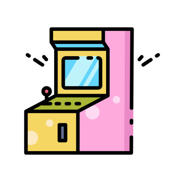 Retro mini arcade game machine vector illustration.