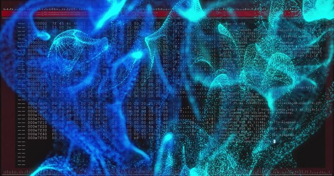 Root prompt appearing, mesh fading, undulating, hex streams scrolling, visualizing data flow