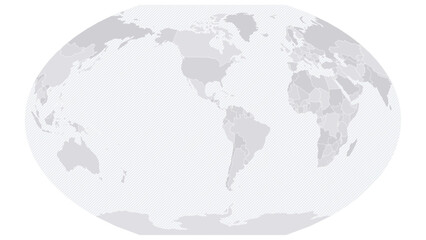 Fototapeta premium Customizable Wireframe World Map Americas-Centered - Winkel Tripel