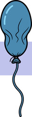 Obraz premium Blue balloon floating in the air with a long string attached.