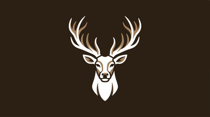 Elegant deer head illustration on dark background, minimalist design.