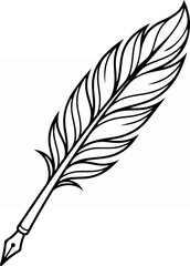 Obraz premium Elegant Feather Pen Illustration - A Symbol of Writing and Creativity.