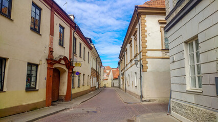 Fototapeta premium Lithuania, Vilnius - May 08, 2019: Architecture of Vilnius Old Town. Vilnius is the capital of Lithuania and its largest city