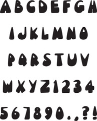 Fototapeta premium Handwritten typography font lettering ABC cartoon vector text fun comic