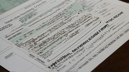 Detailed Business Registration Form with Handwritten Information on Professional Services Document