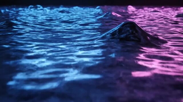 Ultra detailed 4K abstract ferrofluid simulation forming spiky magnetic waves floating in zero gravity, black metallic liquid forming organic structures reacting to invisible magnetic forces, glowing 