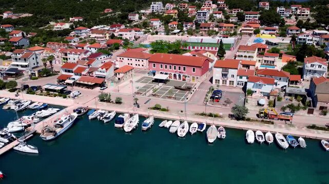 Stunning 4K Aerial Drone View of Croatia Coastline with Turquoise Adriatic Sea