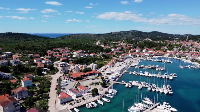 Stunning 4K Aerial Drone View of Croatia Coastline with Turquoise Adriatic Sea