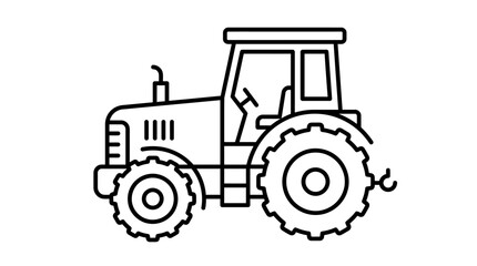 Obraz premium Outline vector icon of tractor agriculture machine, simple farming equipment symbol 