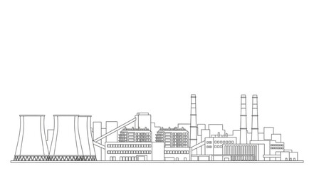 Obraz premium Industrial Architecture Blueprint Diagram Illustration.
