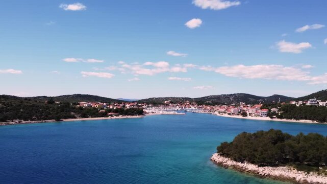 Stunning 4K Aerial Drone View of Croatia Coastline with Turquoise Adriatic Sea