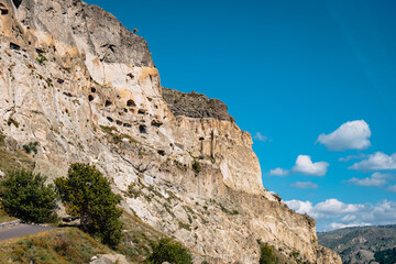 View on the cave monastery and dwellings of Vardzia in the south of Georgia © Pernelle Voyage