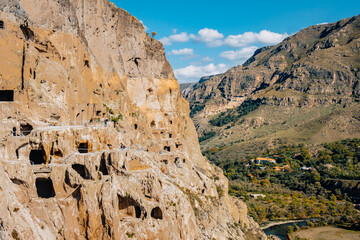 View on the cave monastery and dwellings of Vardzia in the south of Georgia © Pernelle Voyage