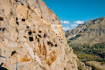 View on the cave monastery and dwellings of Vardzia in the south of Georgia © Pernelle Voyage