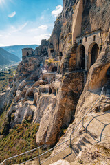 Vardzia cave monastery complex in Georgia, a city carved into the cliffs in the south of Georgia © Pernelle Voyage