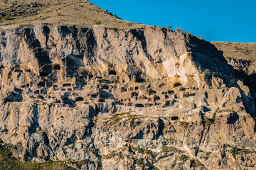 View on the cave monastery and dwellings of Vardzia in the south of Georgia © Pernelle Voyage