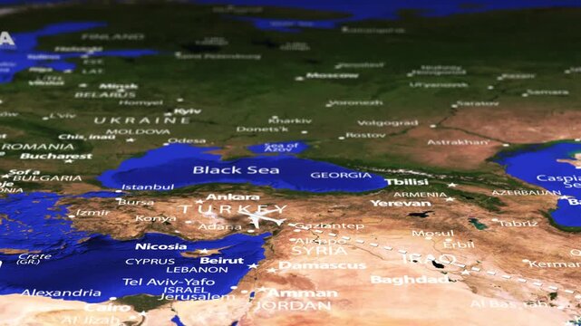 Flight From Mumbai INDIA to Vienna AUSTRIA ARMENIA with flag pins