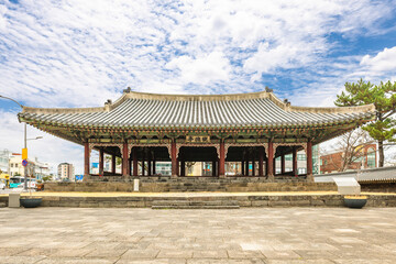 Naklejka premium Gwandeokjeong Pavilion of Jejumok Gwana Government Office situated at Jeju City, South Korea