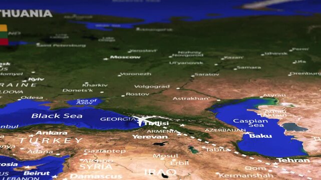 Flight From Mumbai INDIA to Vilnius LITHUANIA ARMENIA with flag pins