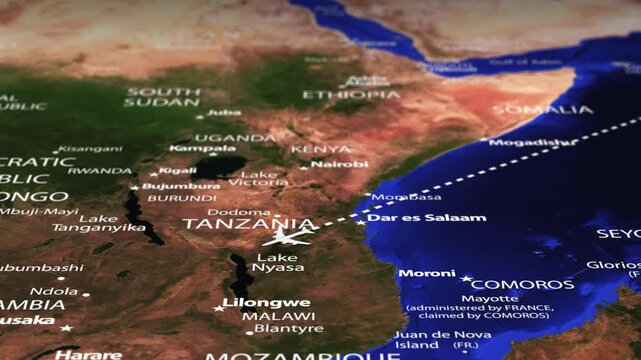 Flight From Mumbai INDIA to Windhoek NAMIBIA ARMENIA with flag pins
