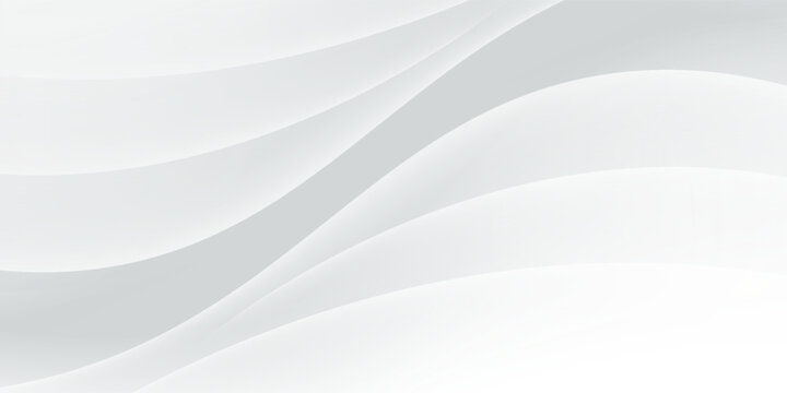 Soft and smoot minimal curvy lines background with white and grey color theme.