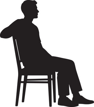 A man sitting on a chair in a relaxed position