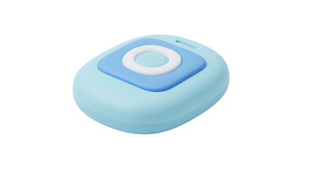 A blue and white claymorphism object on transparent background