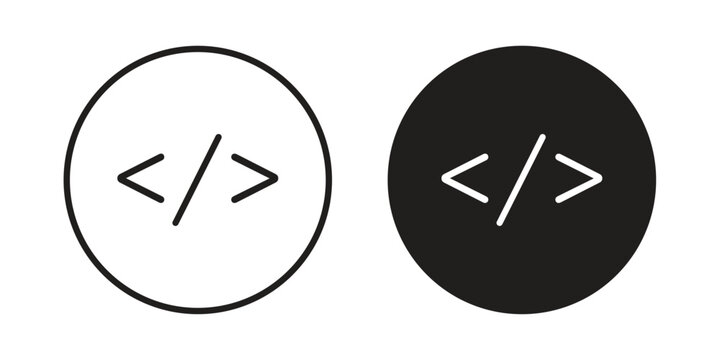 Code icon collection vector illustrations, Vector pictogram