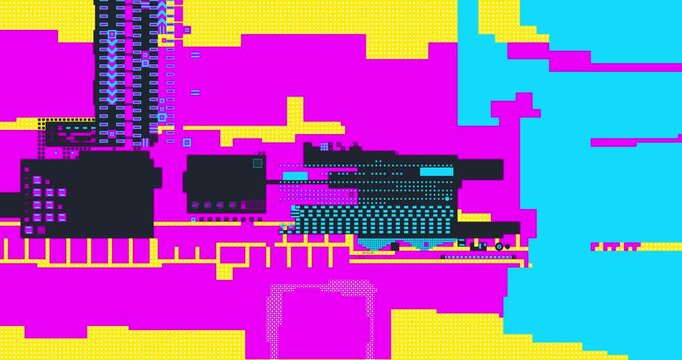CMYK Color Data Visualization Abstract Tech Background Loop
