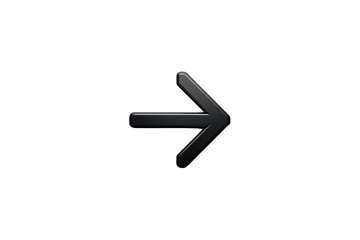 Obraz premium Black 3d rendering right arrow symbol indicating direction, next, forward or loading with transparent alpha background