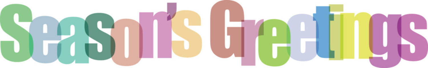 Season's Greetings Colorful Text Typography Illustration © S.M. Moinuddin Alam